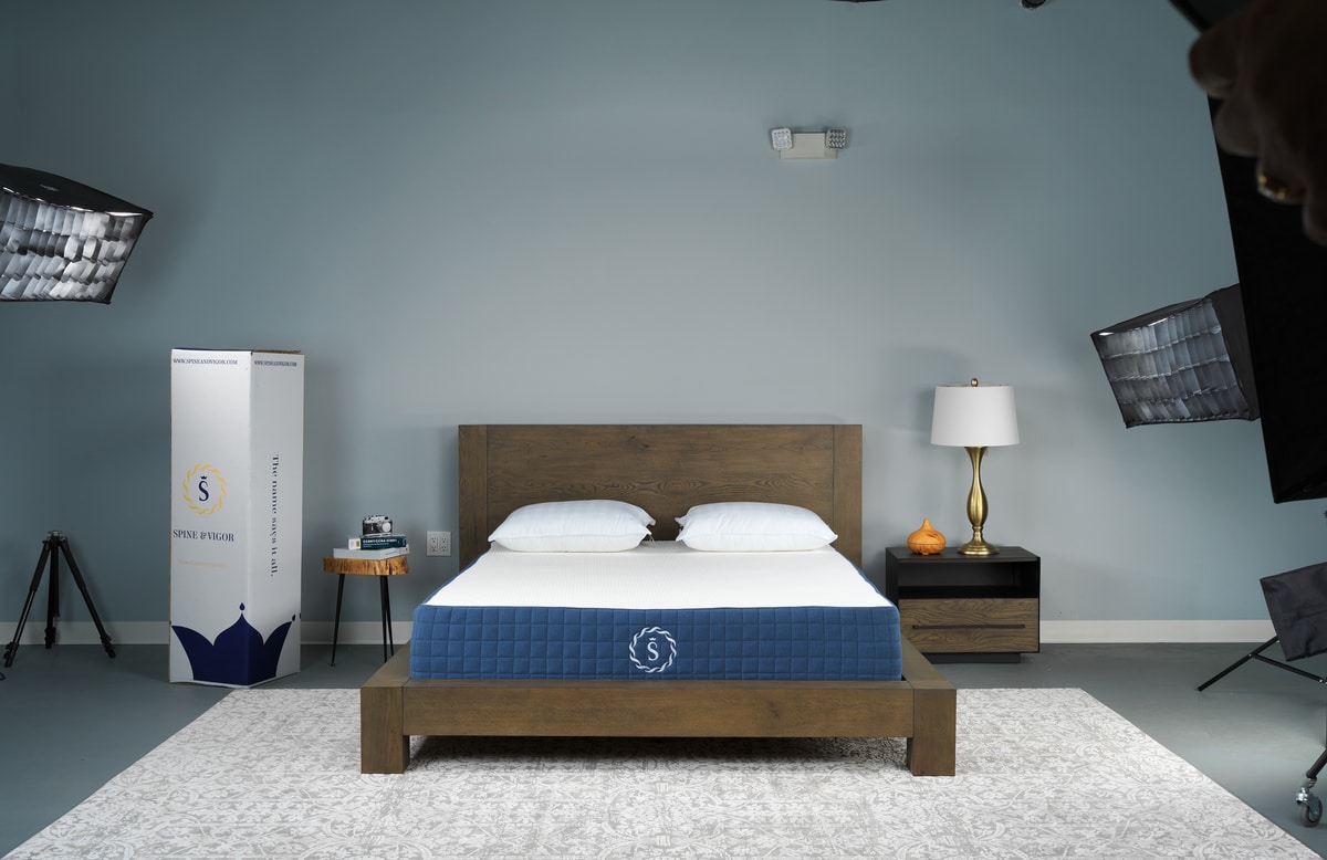 Mattress commercial photography lifestyle in room apartment setting environment