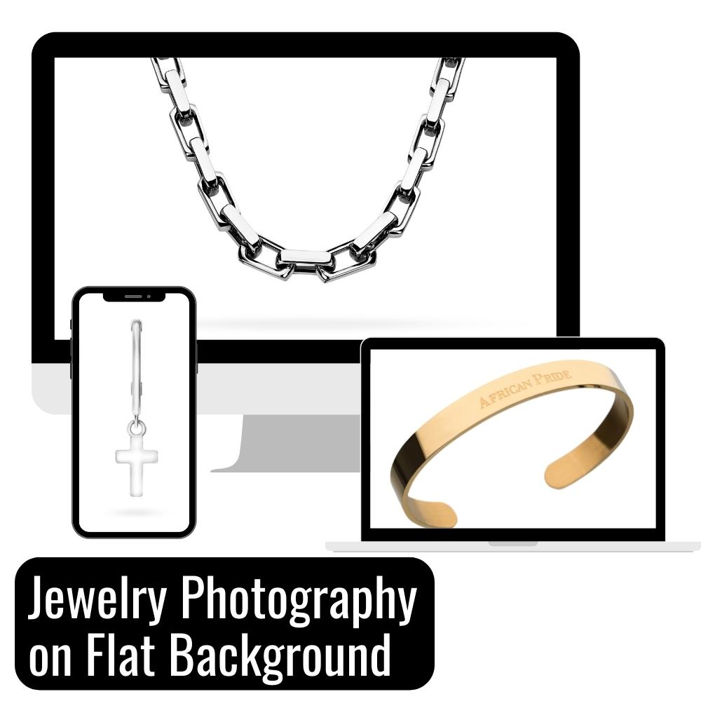 Jewelry Photography on a flat background for ecommercia