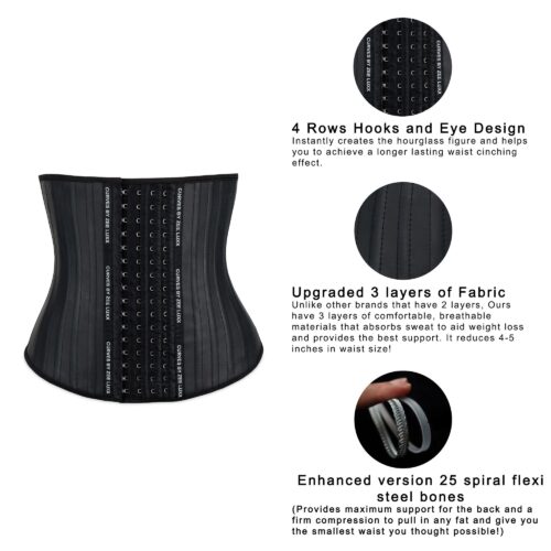 Infographics product photography black waist trainer on a white background by Isa Aydin NJ NY LA