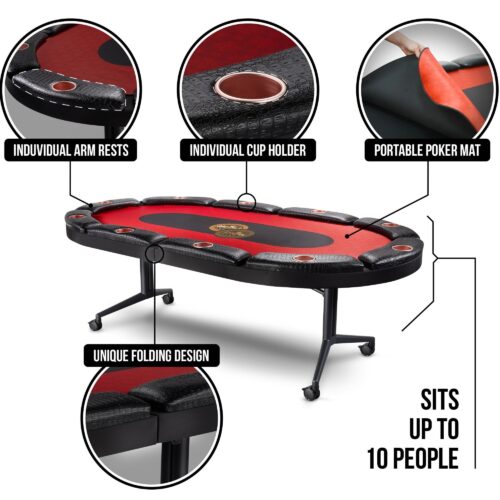 Infographics of poker table product photoshoot for e-commerce purpose