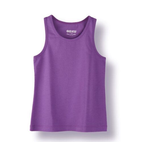 Professional lay flat shot of a purple tank top on a white background for an ecommerce photoshoot by Isa Aydin NJ NY LA