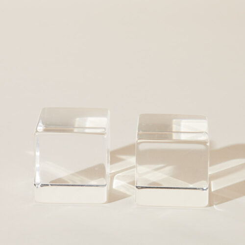 Glass cubes Props photoshoot on a beige background by Isa Aydin nj ny la