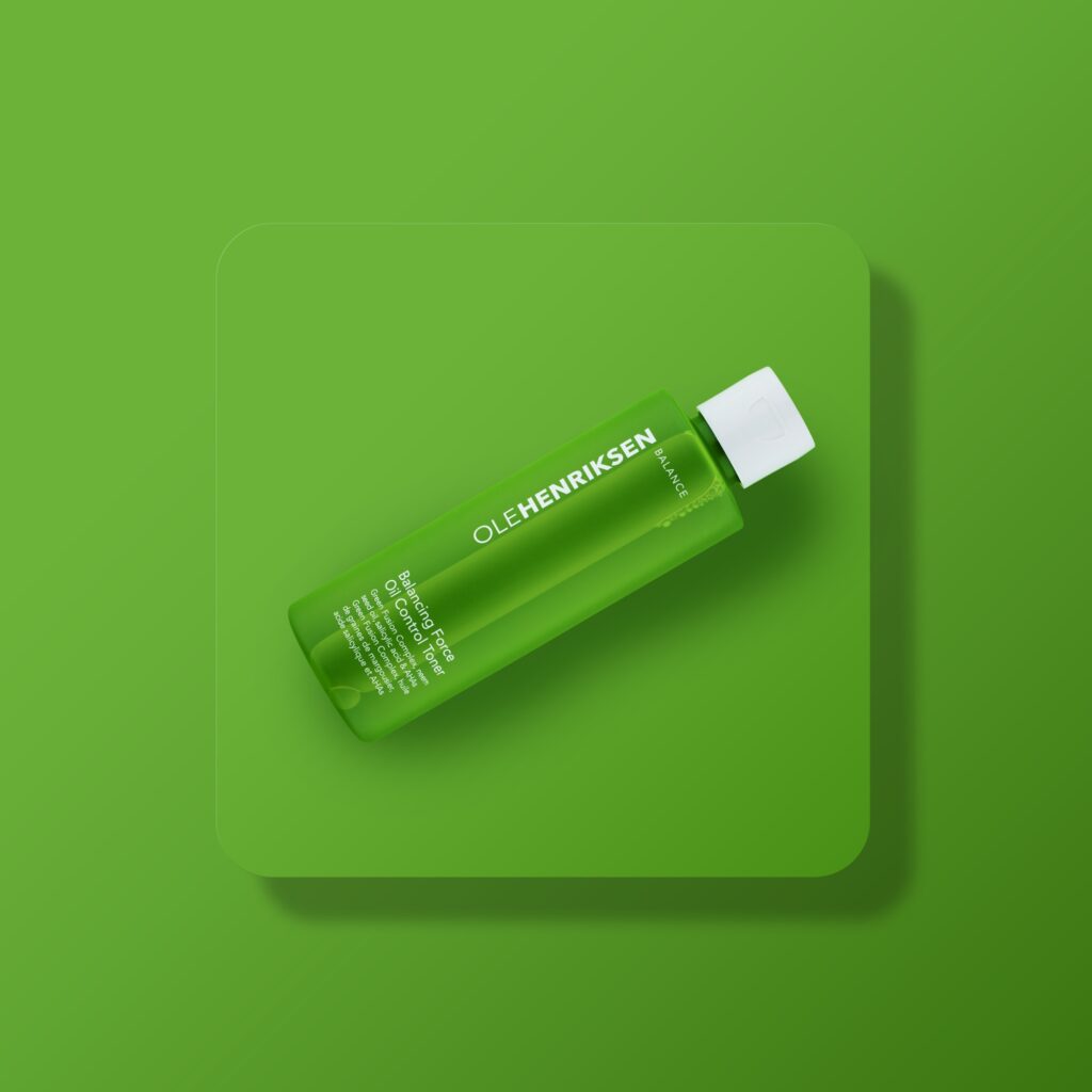 OLEHENRIKSEN skincare product photography on a green background by Isa Aydin nj ny la